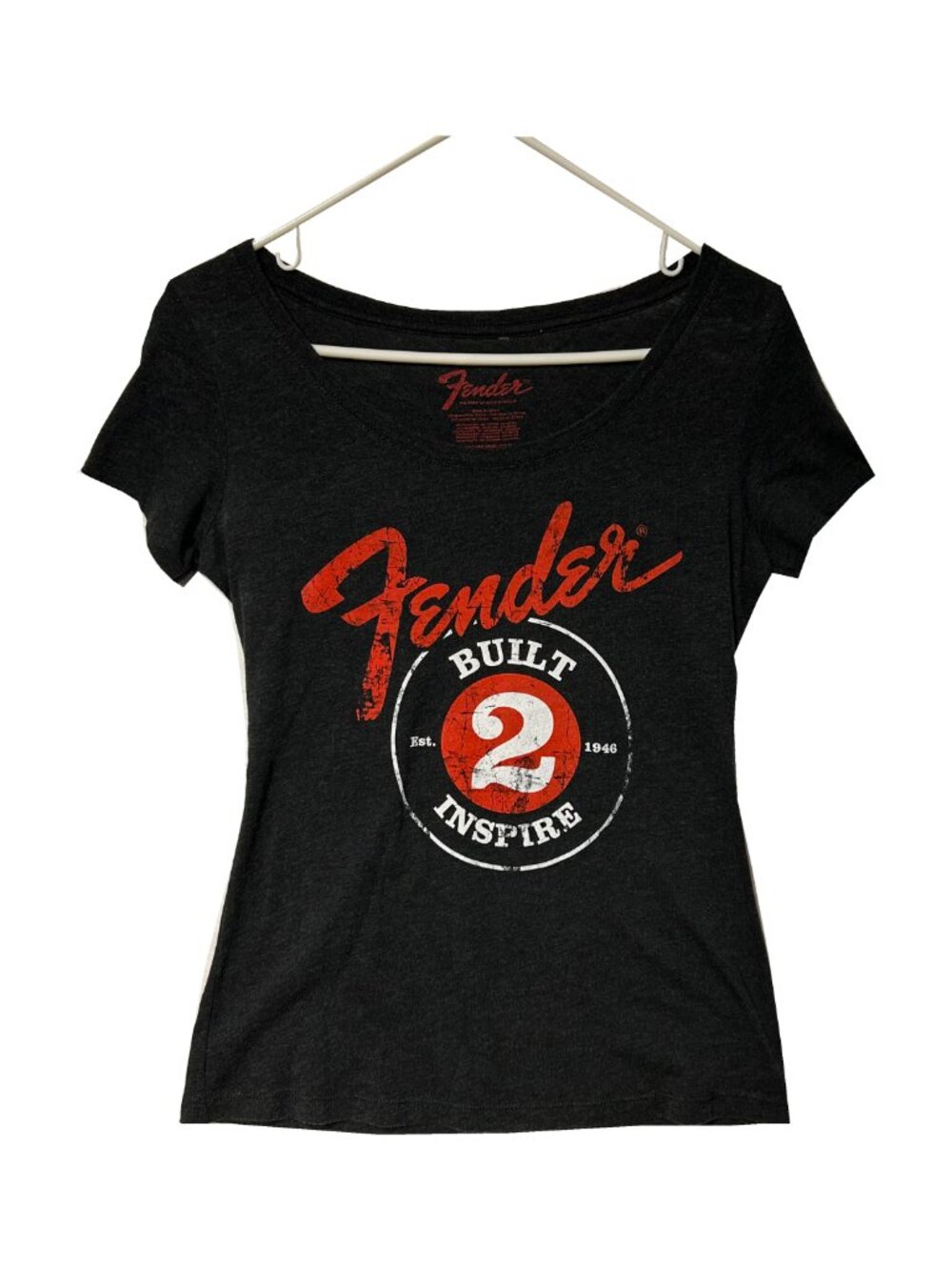 Women's Fender Heather Black and Red Short-Sleeve Tee